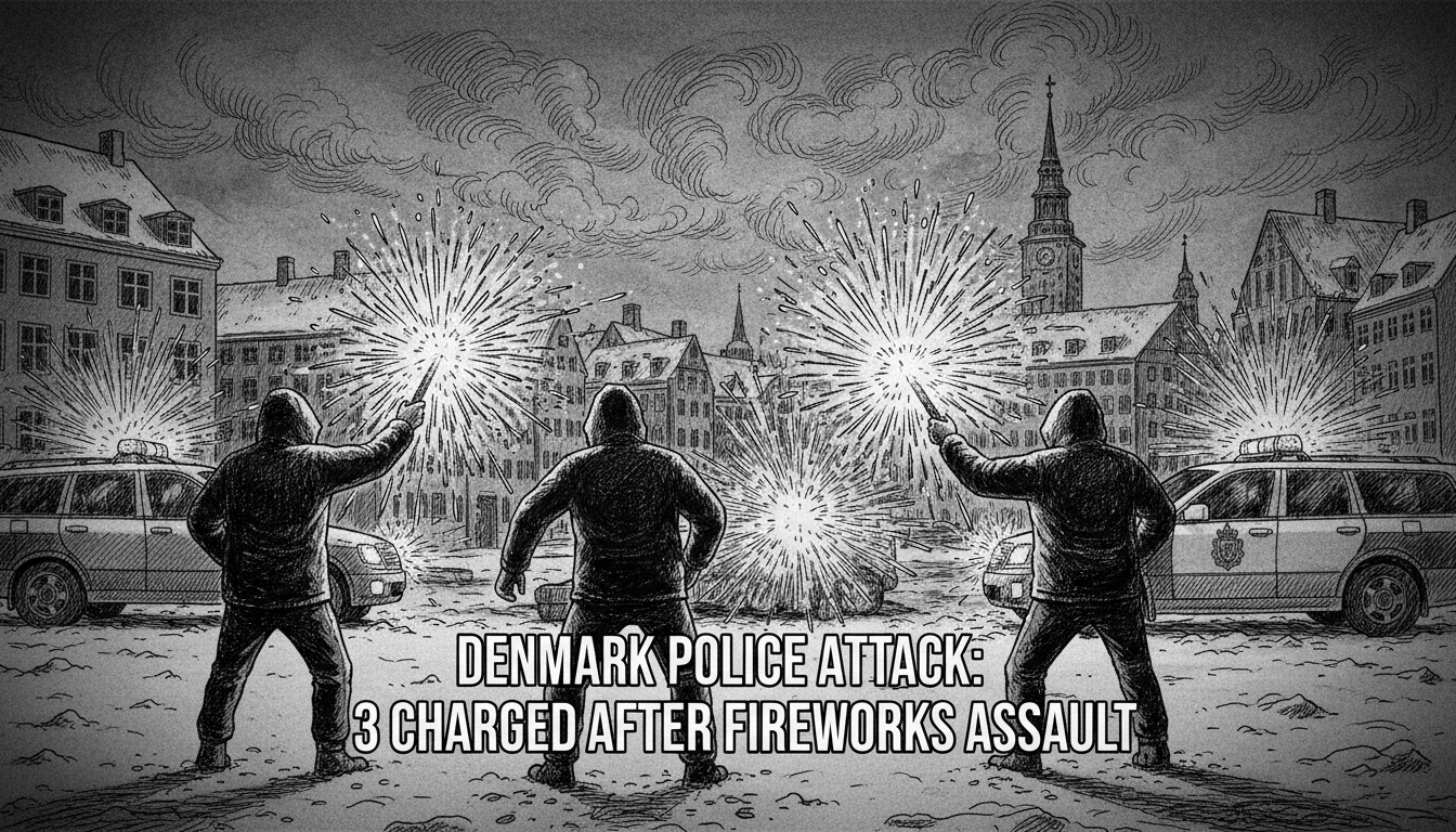 Denmark Police Attack: 3 Charged After Fireworks Assault