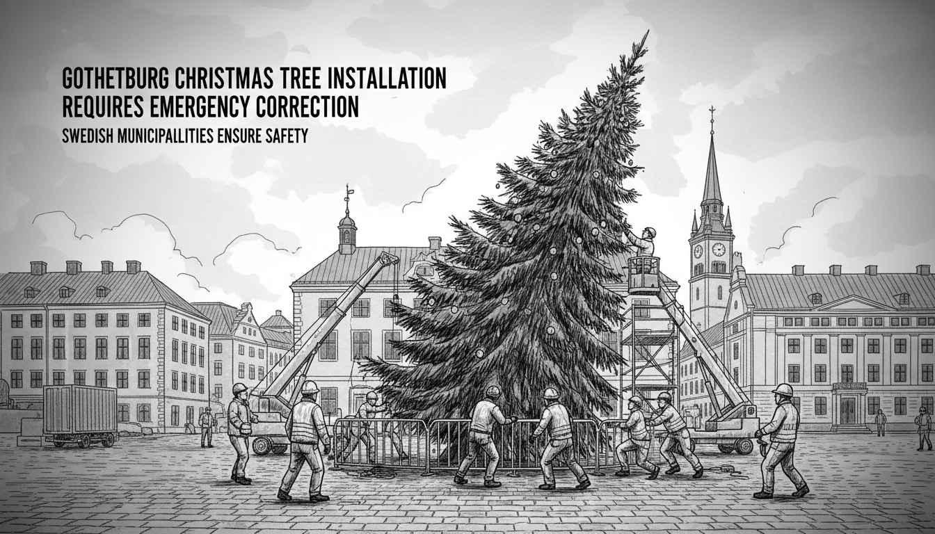 Gothenburg Christmas Tree Installation Requires Emergency Correction