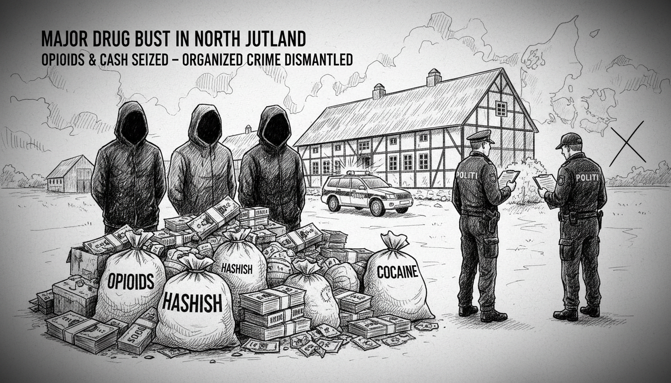 Major Drug Bust in North Jutland Seizes Large Quantities of Opioids and Cash