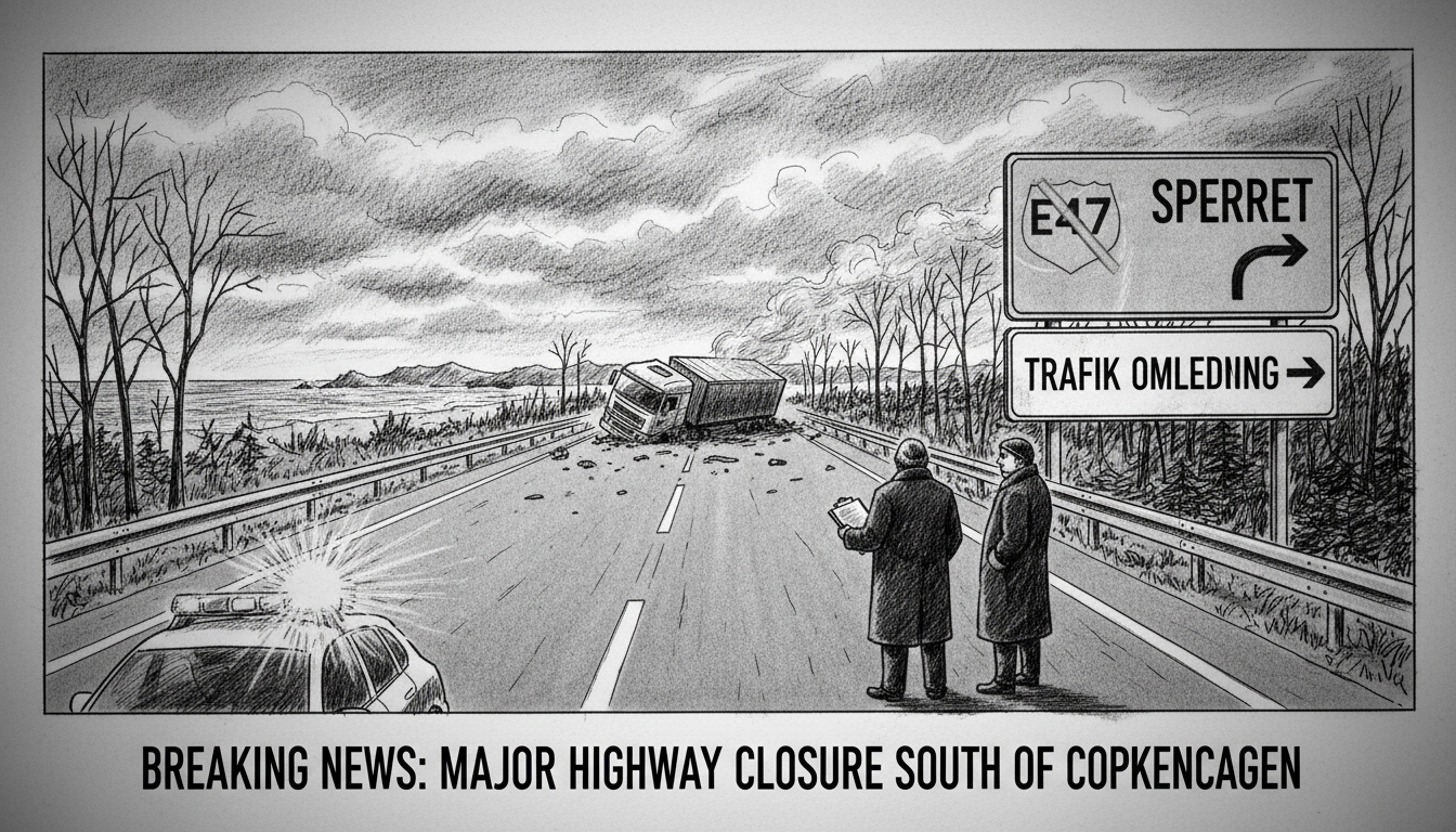 Major Highway Closure Disrupts Traffic South of Copenhagen