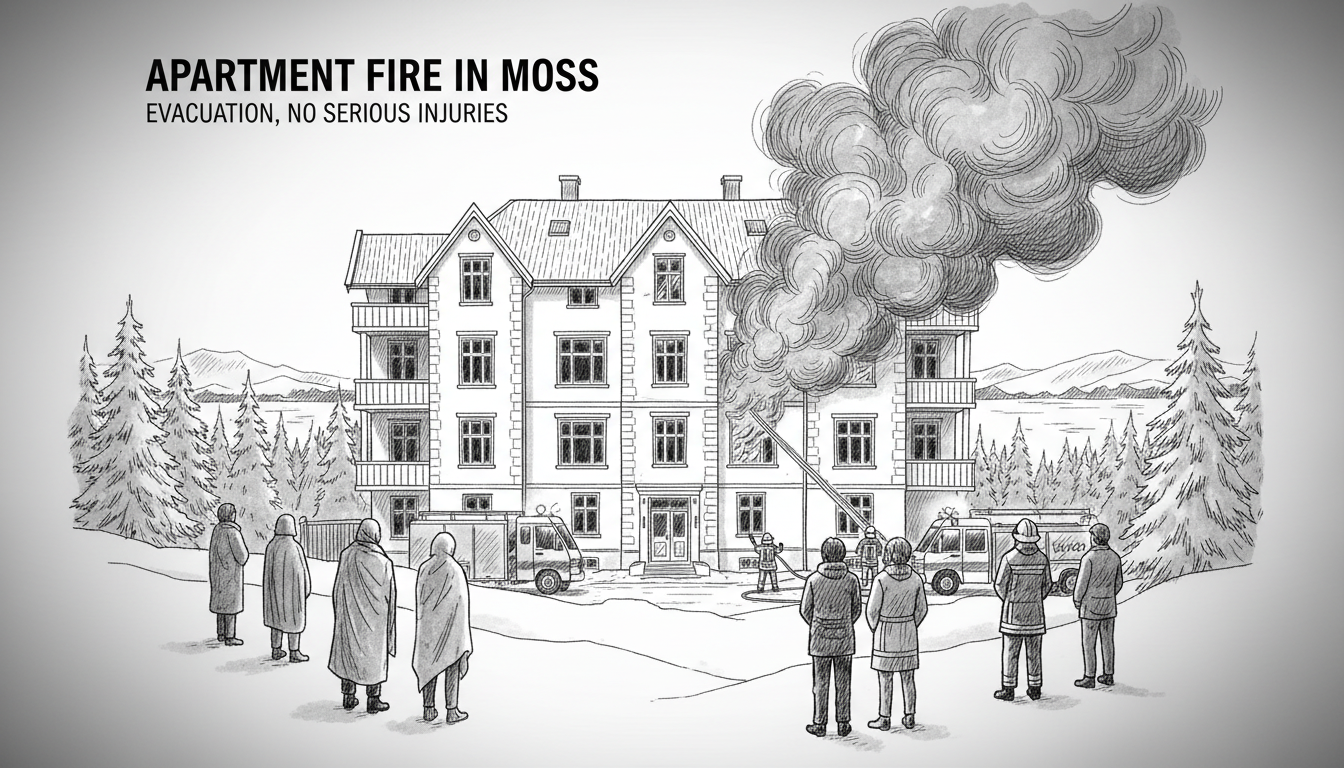 Apartment Fire in Moss Prompts Evacuation, No Serious Injuries Reported