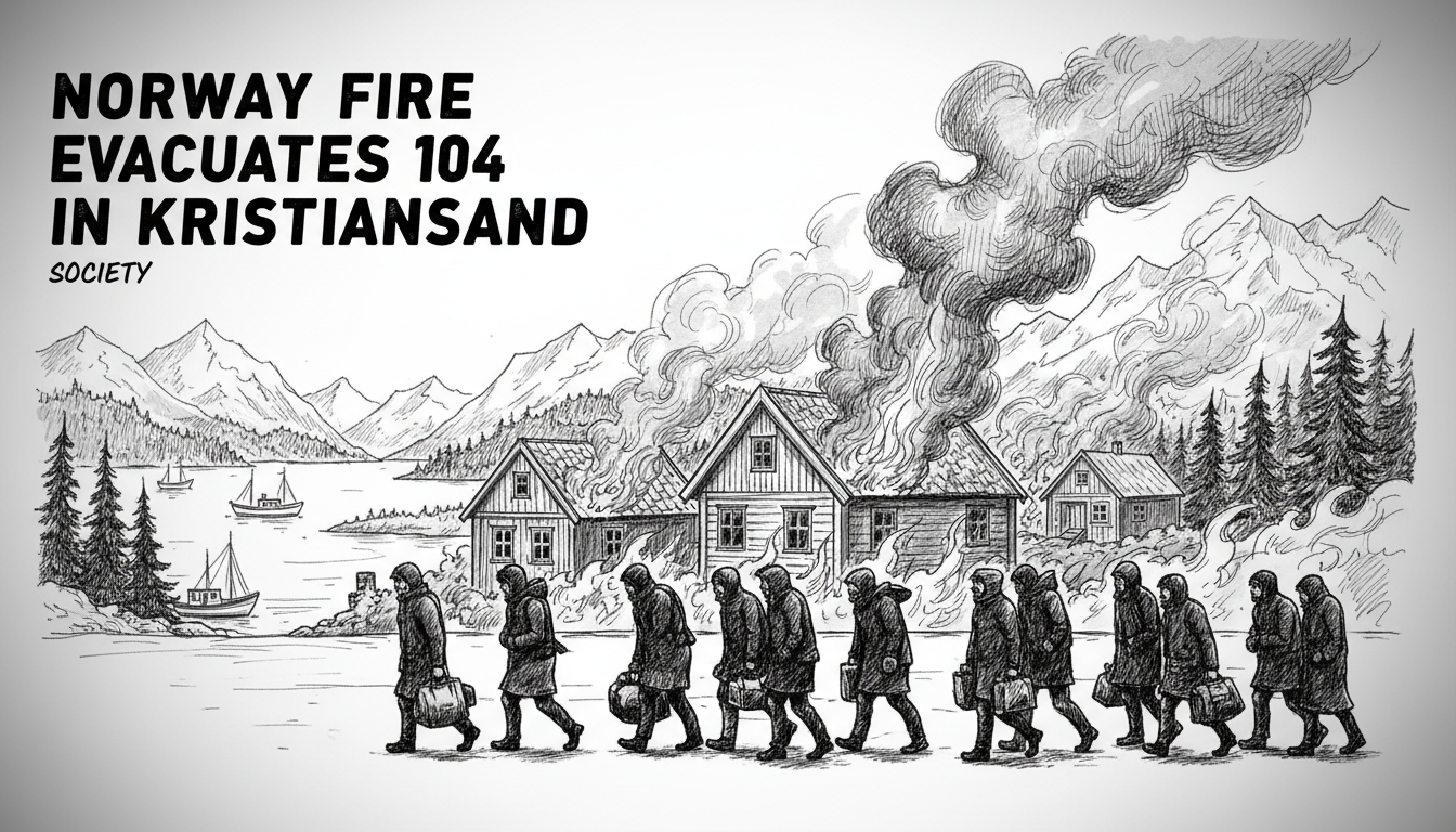 Norway Fire Evacuates 104 in Kristiansand