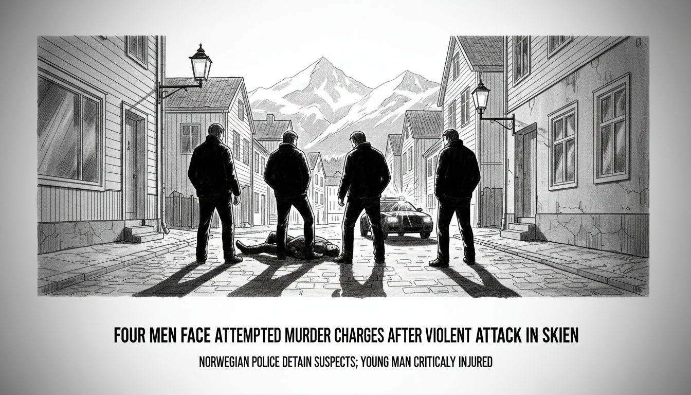 Four Men Face Attempted Murder Charges After Violent Attack in Skien