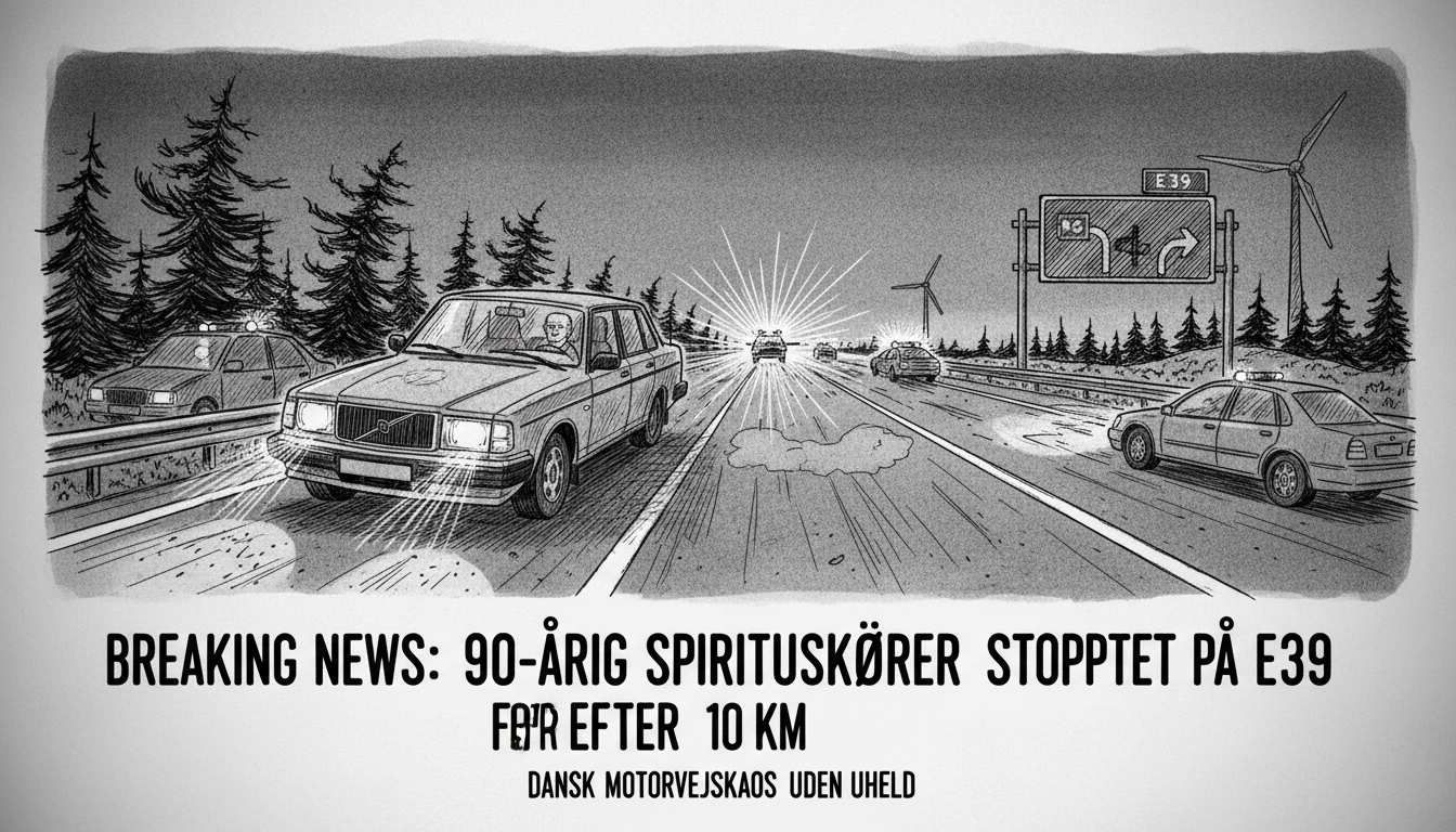 90-Year-Old Wrong-Way Driver Stopped After 10 km on Danish Highway