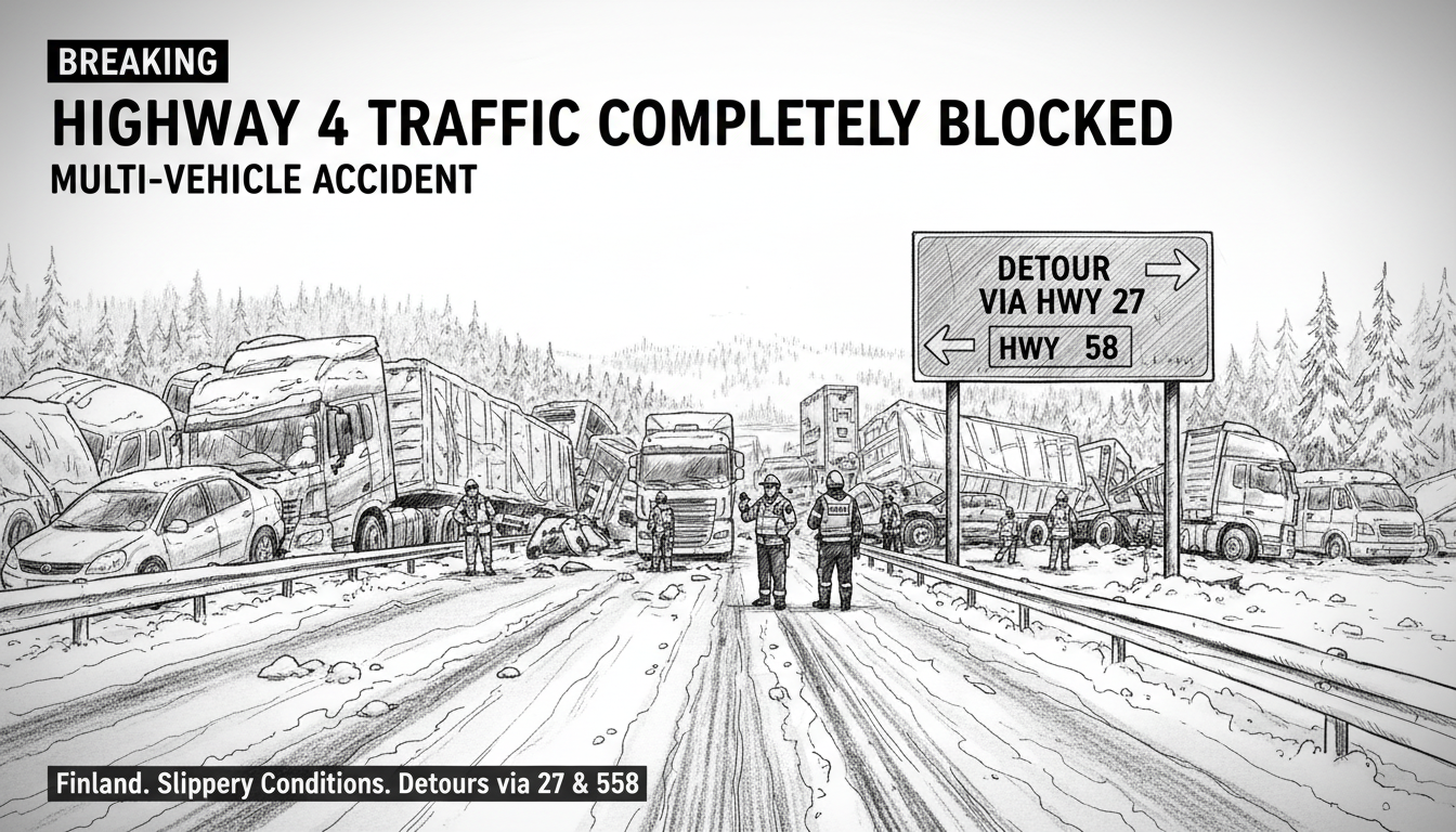 Highway 4 Traffic Completely Blocked After Multi-Vehicle Accident