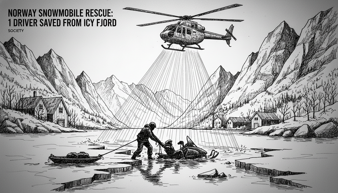 Norway Snowmobile Rescue: 1 Driver Saved From Icy Fjord