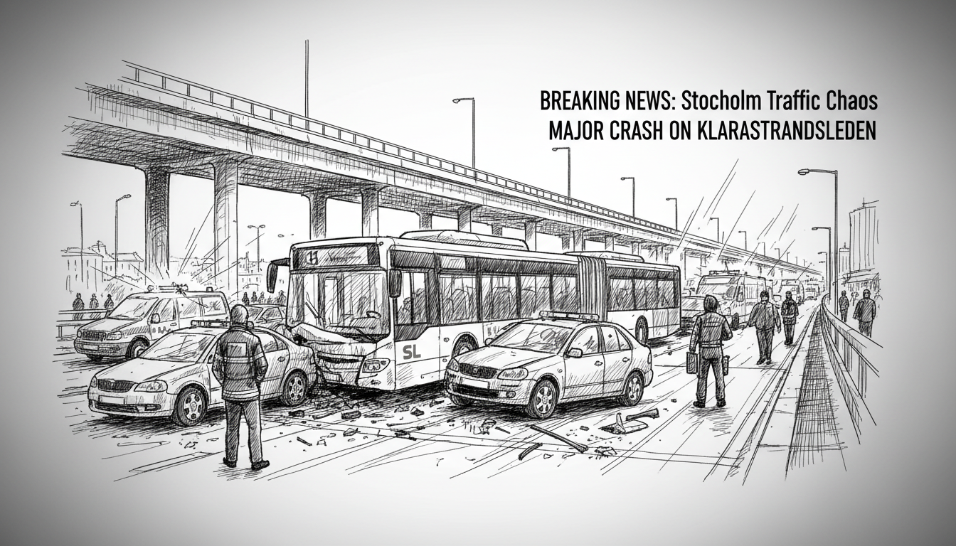 Major Crash on Stockholm's Klarastrandsleden Causes Evening Commute Chaos