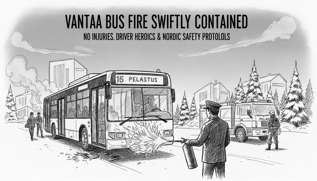 Vantaa Bus Fire Swiftly Contained by Driver, No Injuries Reported