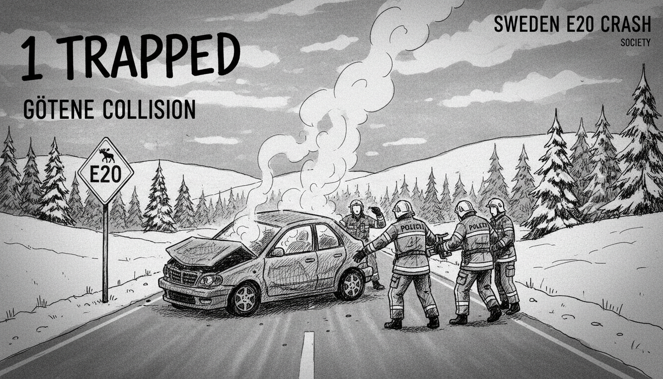 Sweden E20 Crash: 1 Trapped in Götene Collision