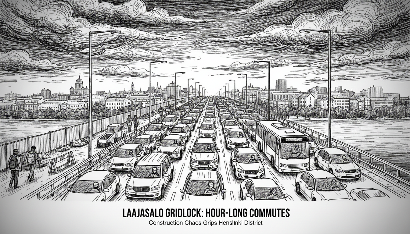 Major Traffic Jams in Helsinki's Laajasalo District