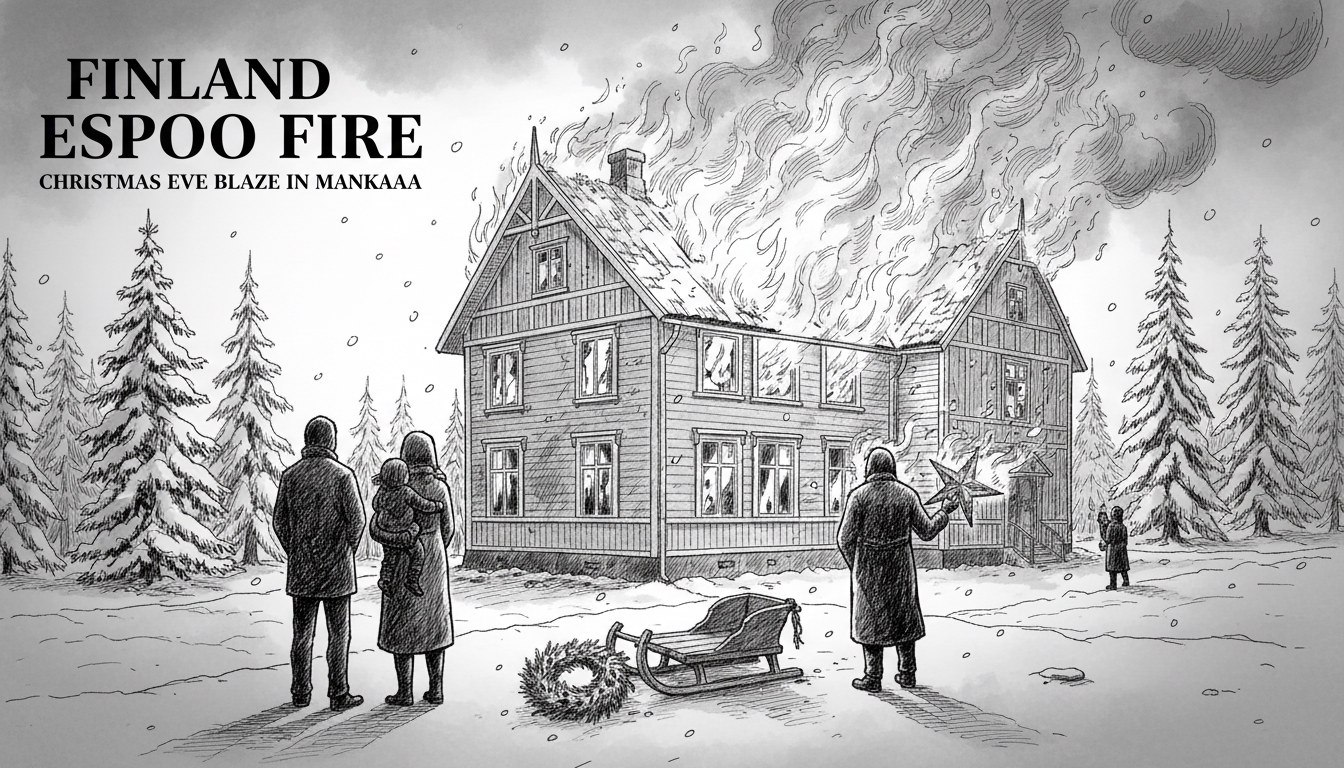 Finland Espoo Fire: Christmas Eve Blaze in Mankkaa