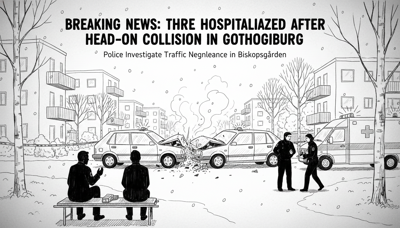 Three Hospitalized After Head-On Collision in Gothenburg
