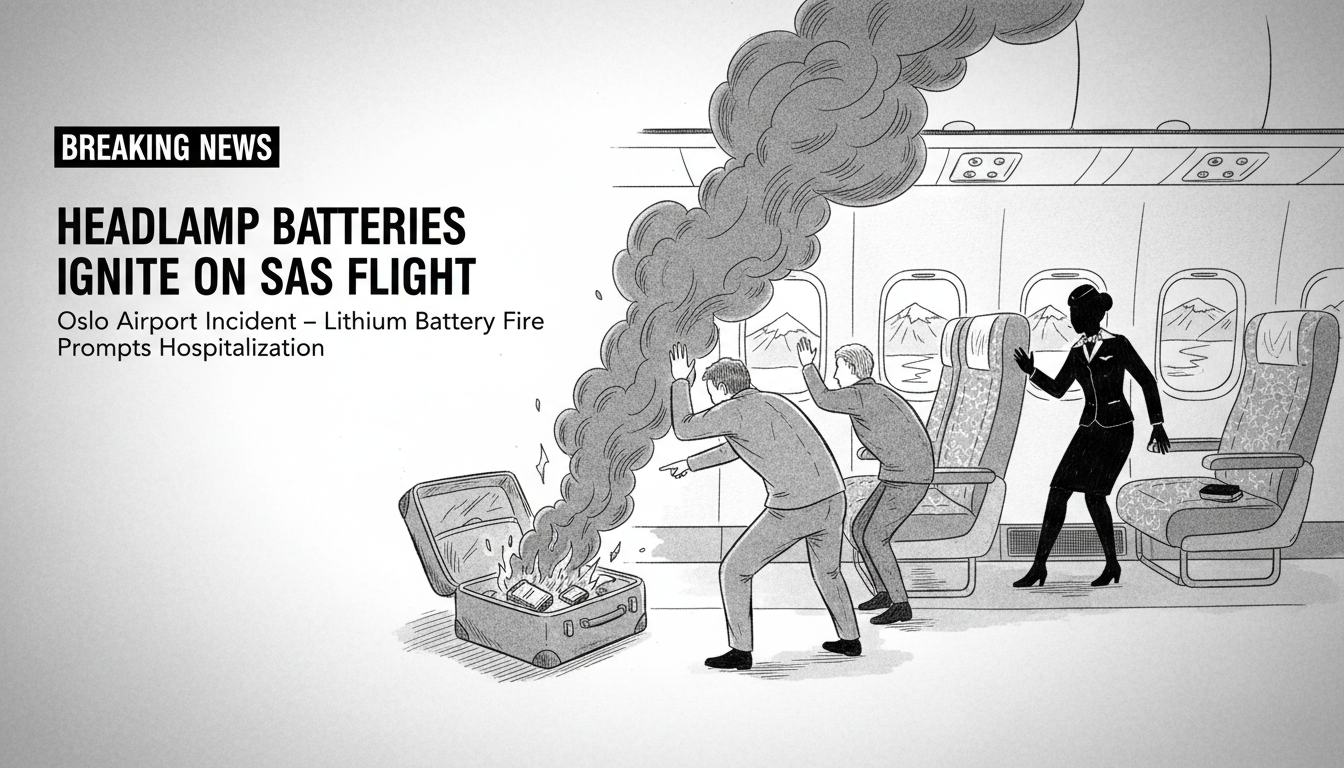 Headlamp Batteries Ignite in SAS Flight Carry-On Baggage