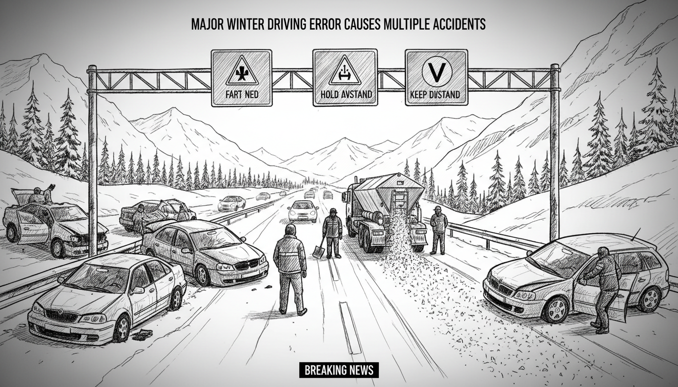 Major Winter Driving Error Causes Multiple Accidents on Norwegian Roads