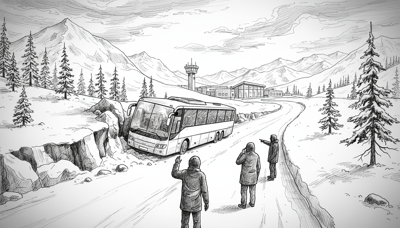 Norway Bus Skids Off Icy Road Near Arctic Airport