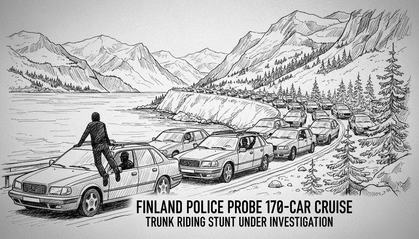 Finland Police Probe 170-Car Cruise After Trunk Riding Stunt