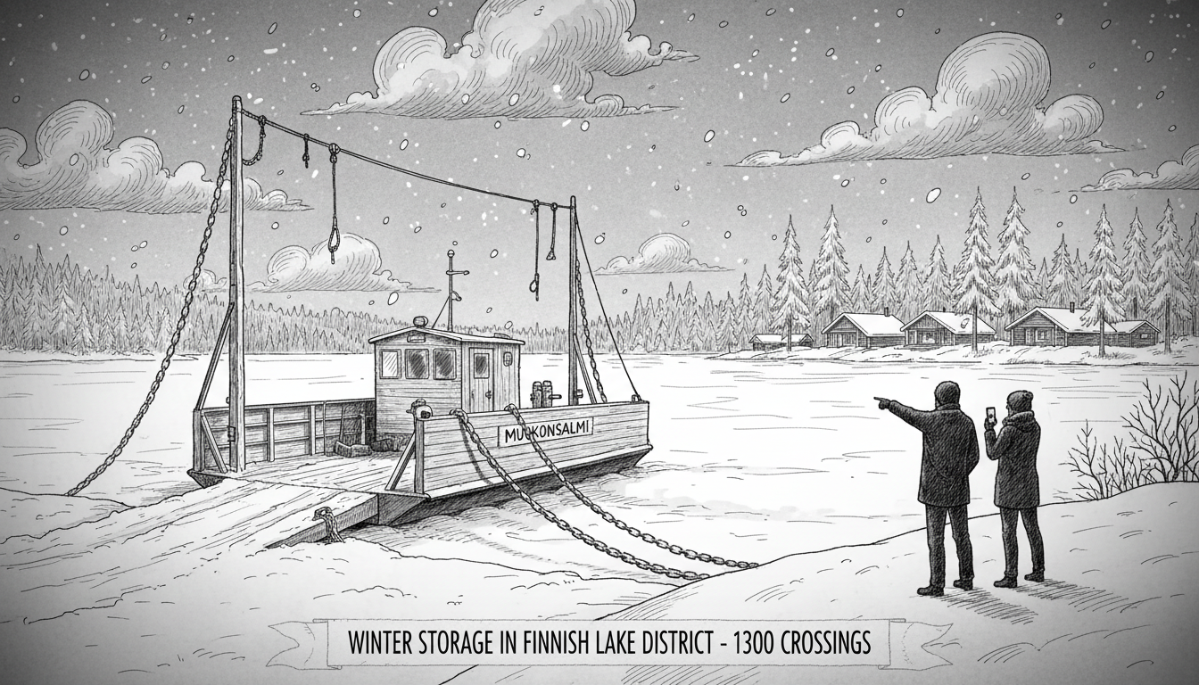 Popular Hand-Pulled Ferry in Finnish Lake District Enters Winter Storage