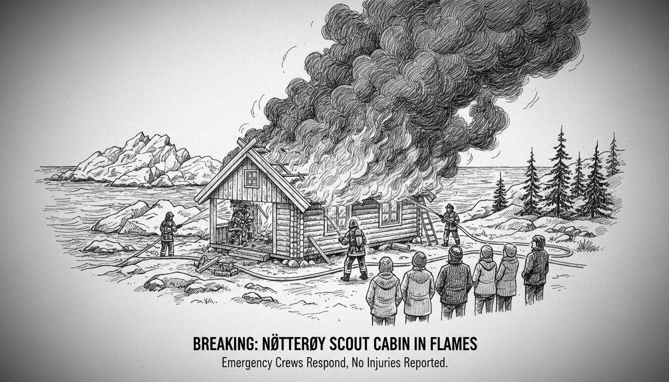 Scout Cabin Fire on Nøtterøy Prompts Emergency Response