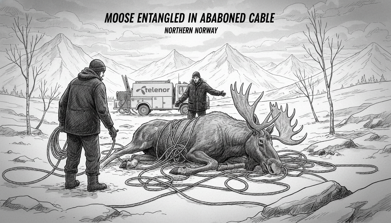 Moose Found Dead in Abandoned Phone Cable