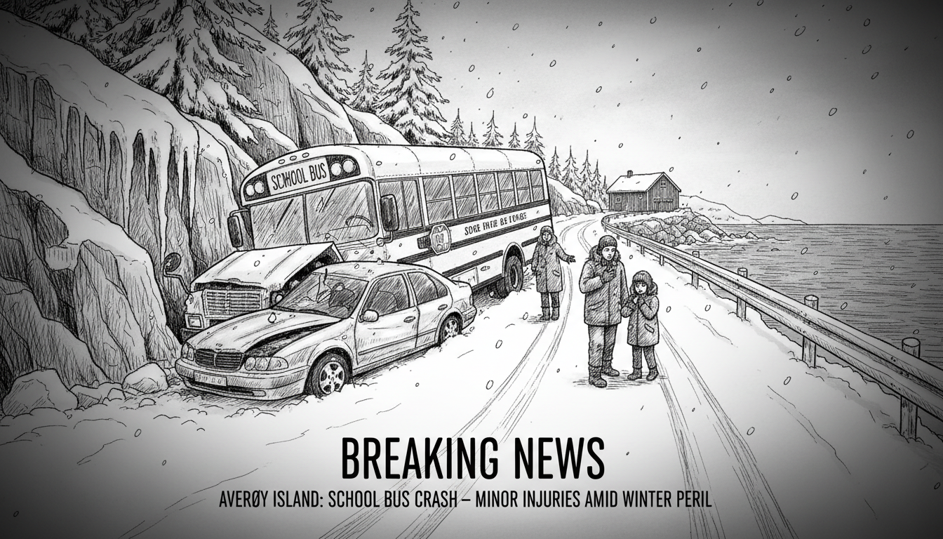 School Bus Collides with Car on Averøy Island