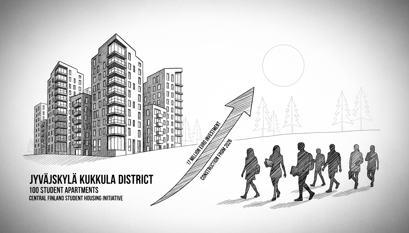 Jyväskylä Kukkula District to Build 100 Student Apartments in Major Development