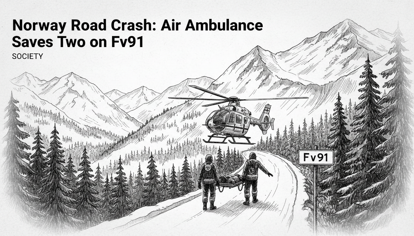 Norway Road Crash: Air Ambulance Saves Two on Fv91