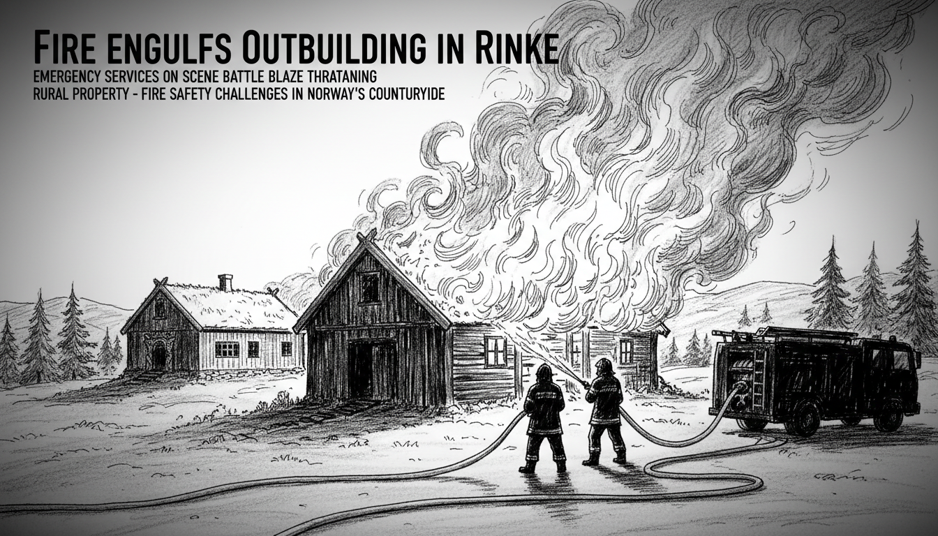 Fire Engulfs Outbuilding in Ringerike Municipality