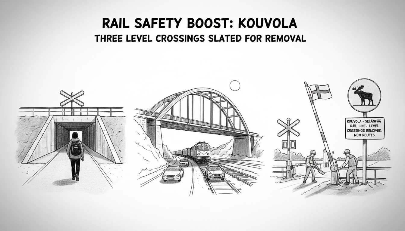 Three Level Crossings Slated for Removal on Kouvola Rail Line