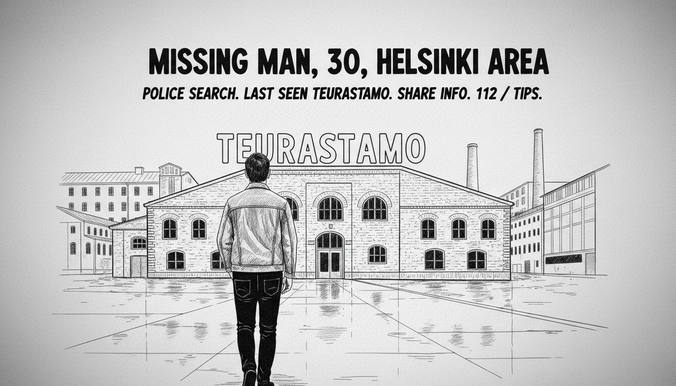 Police Search for Missing 30-Year-Old Man in Helsinki Area