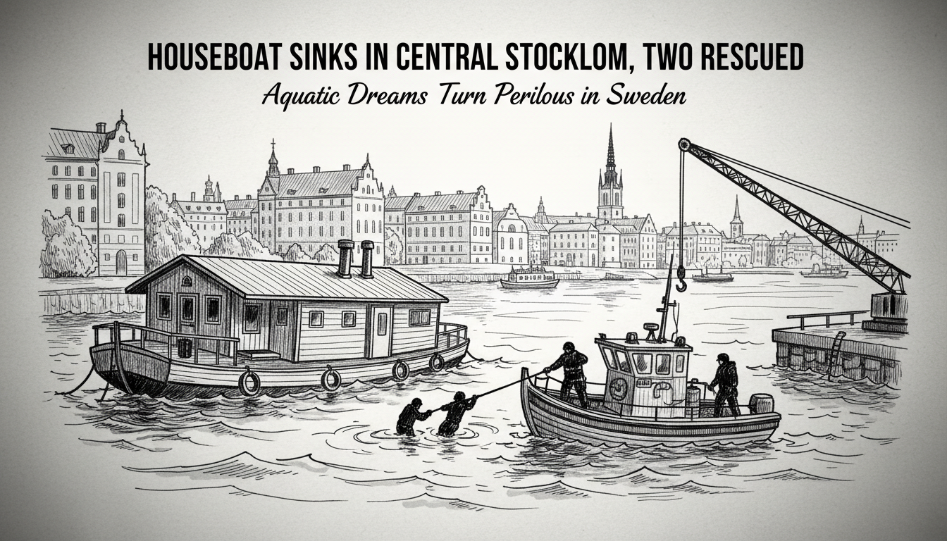 Houseboat Sinks in Central Stockholm, Two Rescued