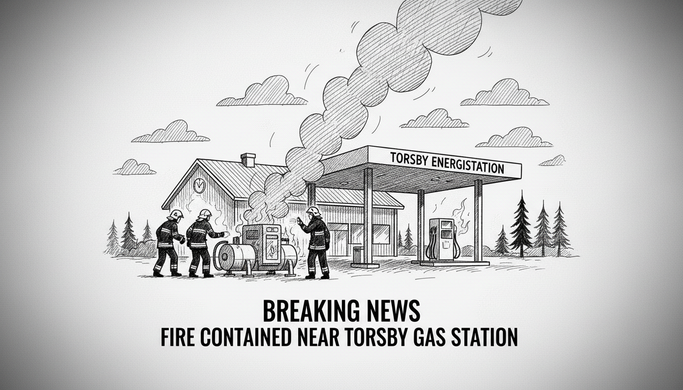 Fire Breaks Out Near Gas Station in Torsby