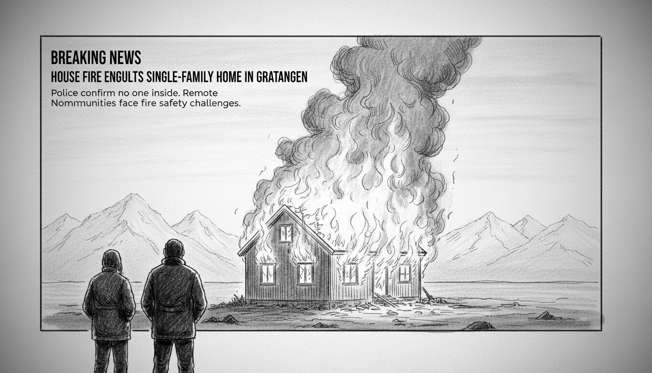 House Fire Engulfs Single-Family Home in Gratangen