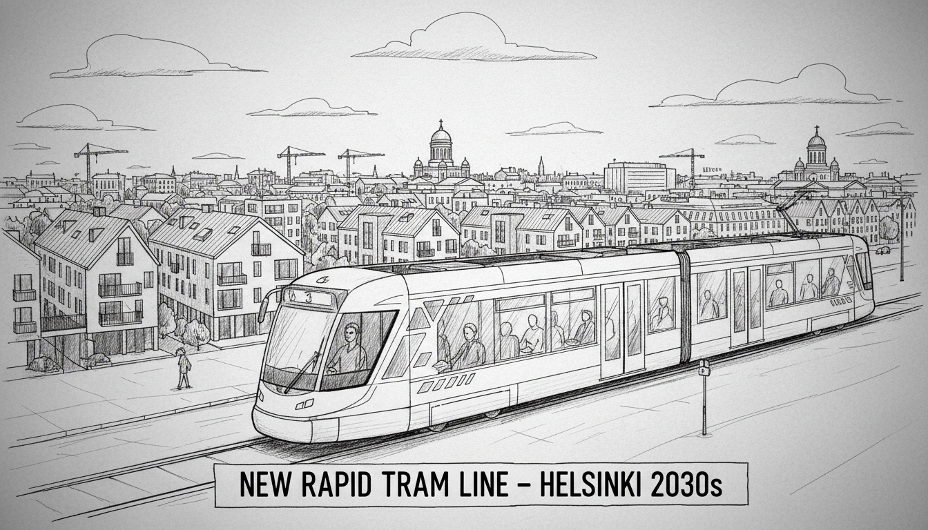 New Rapid Tram Line Connects Western Helsinki to City Center