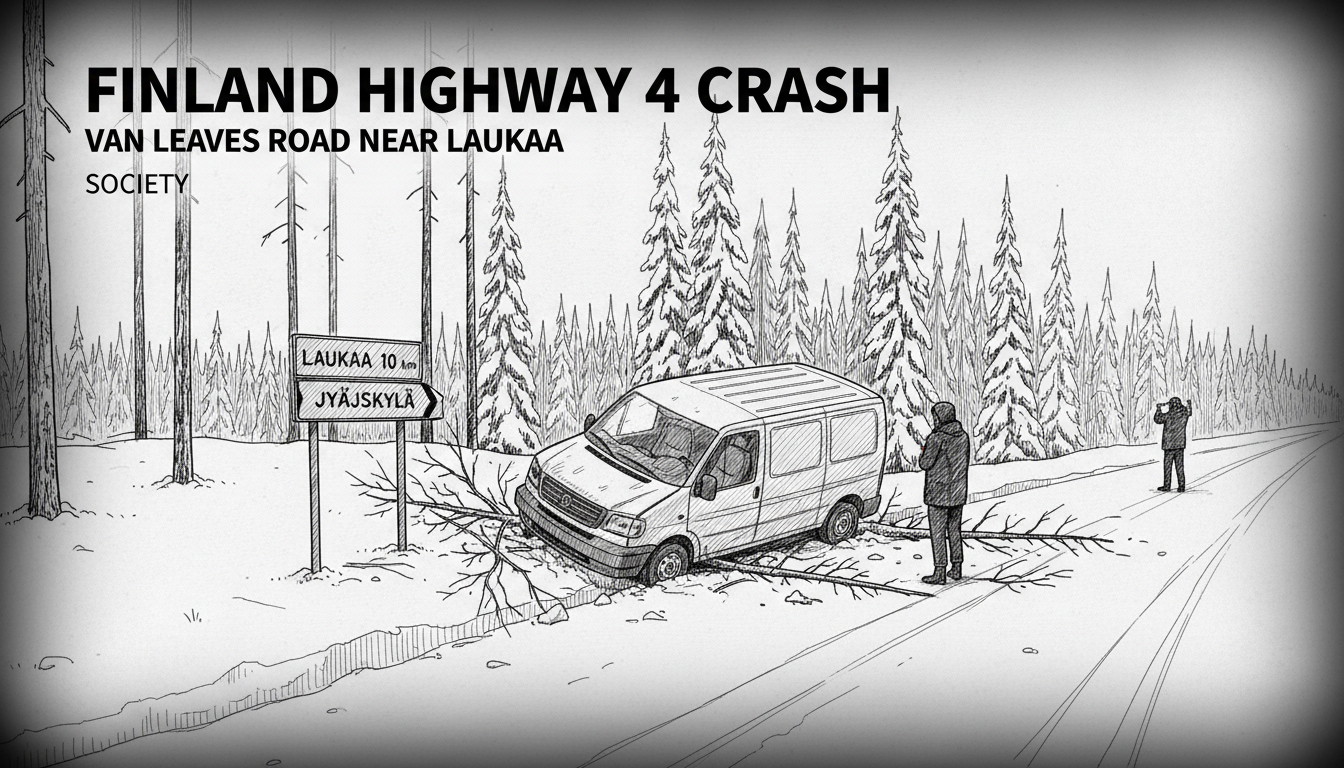Finland Highway 4 Crash: Van Leaves Road Near Laukaa