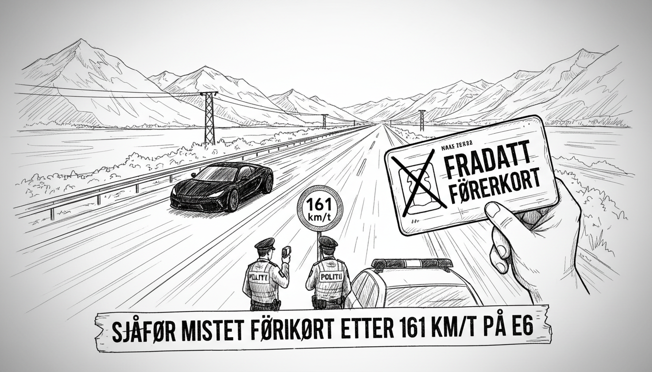 Driver Loses License After Reaching 161 km/h on Norwegian Highway