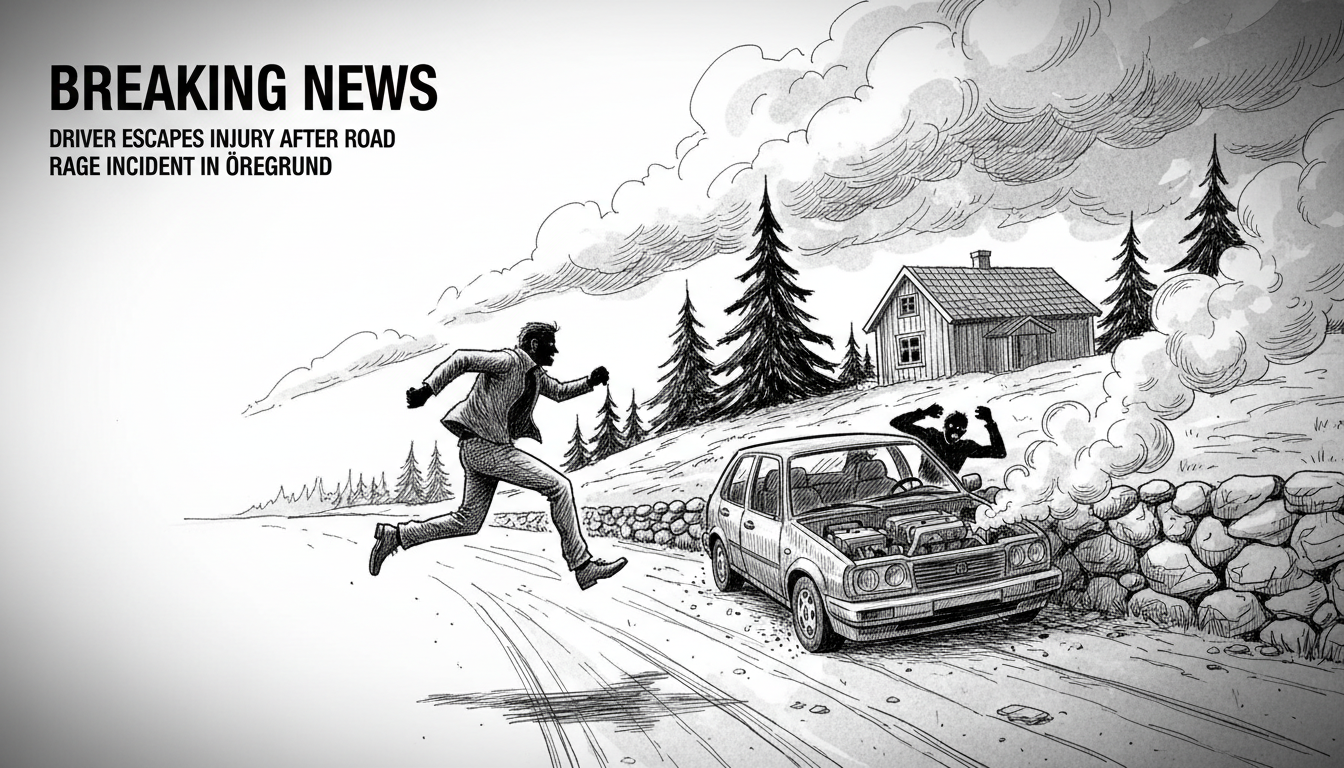 Driver Escapes Injury After Road Rage Incident in Öregrund