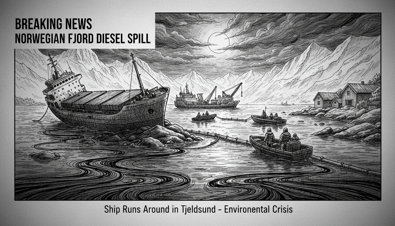 Norwegian Fjord Diesel Spill After Ship Runs Aground