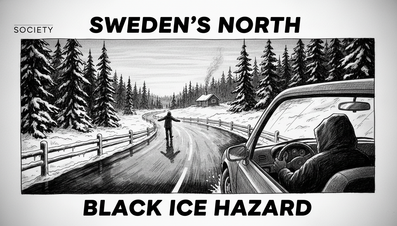 Sweden's North Braces for Sudden Black Ice Hazard