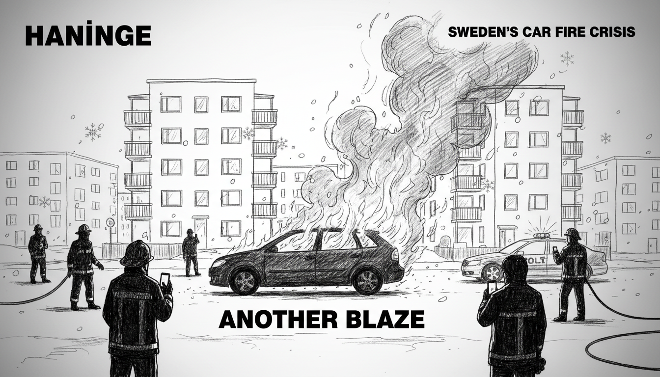 Sweden's Car Fire Crisis: Another Blaze in Haninge