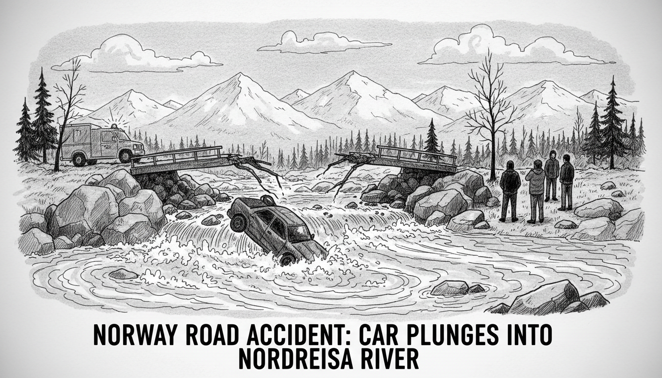 Norway Road Accident: Car Plunges into Nordreisa River