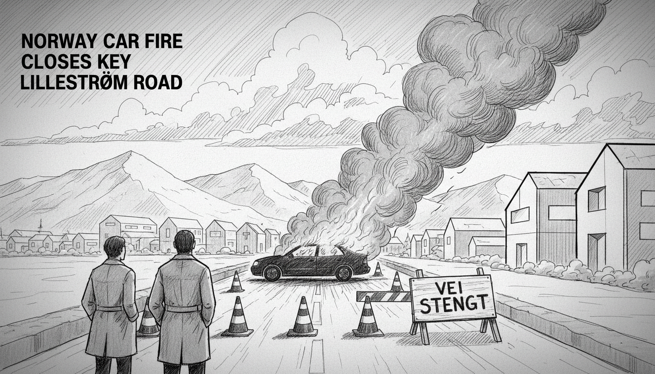 Norway Car Fire Closes Key Lillestrøm Road