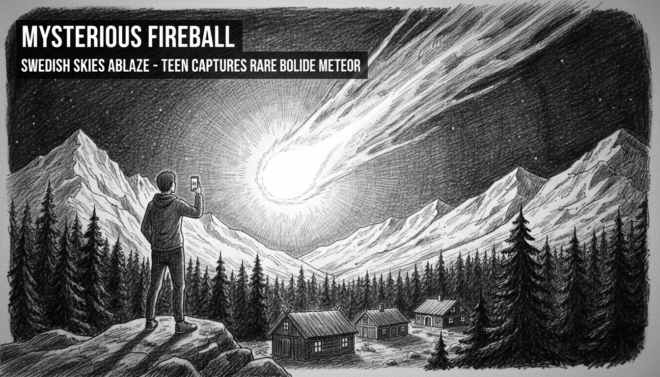 Mysterious Fireball Lights Up Swedish Skies, Captured by Teenager