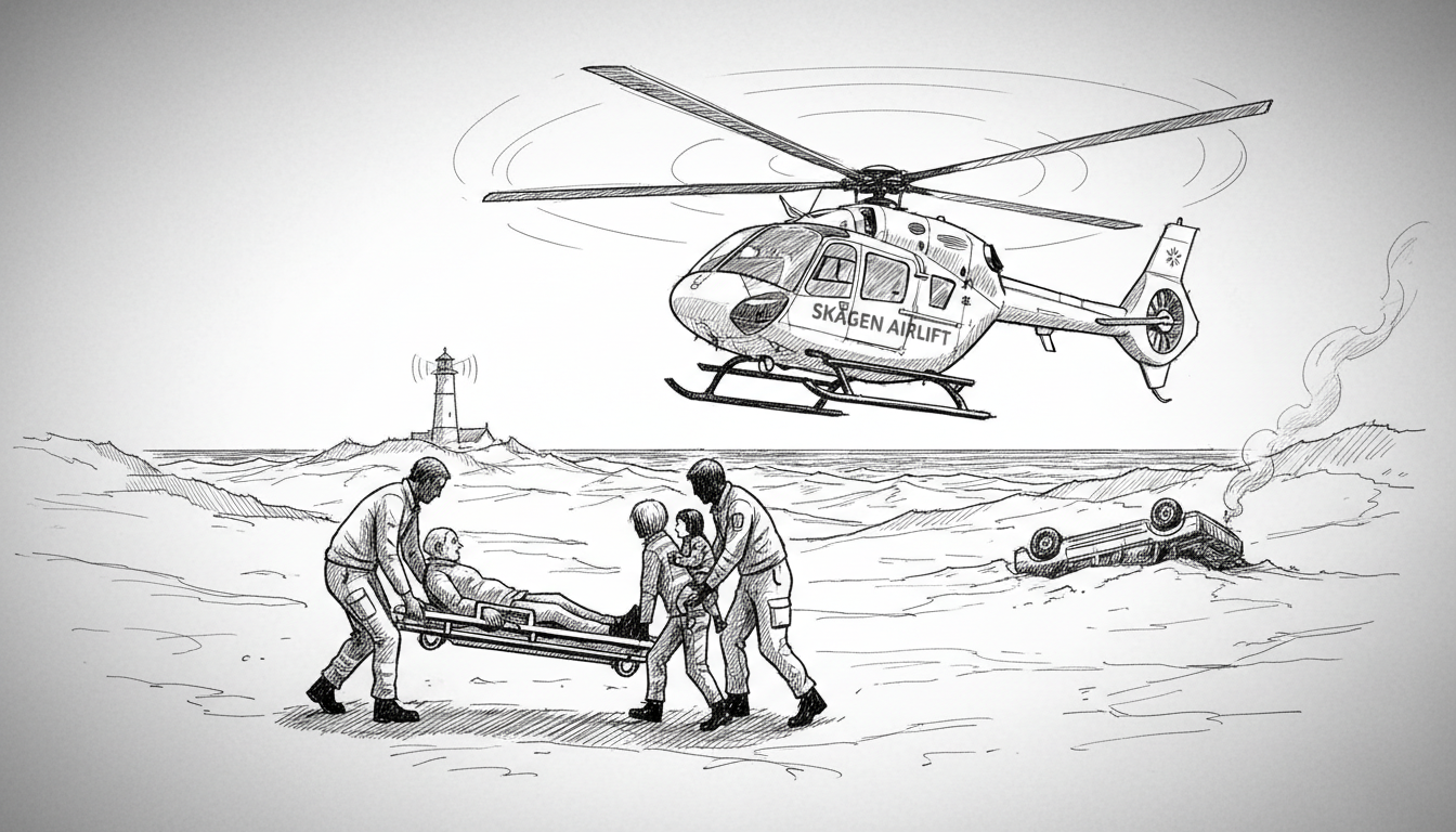 Skagen Crash Injures 3: Elder, Kids Airlifted