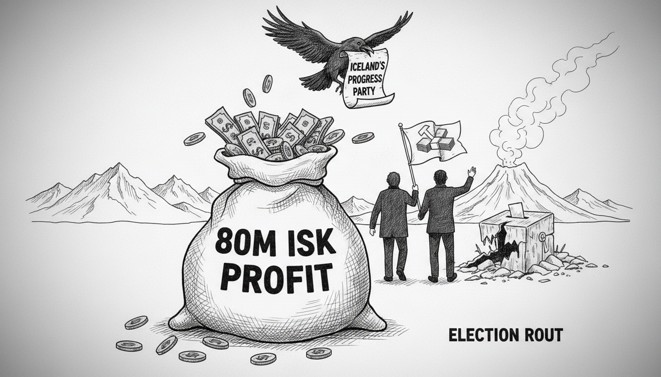 Iceland's Progress Party: 80M ISK Profit After Election Rout