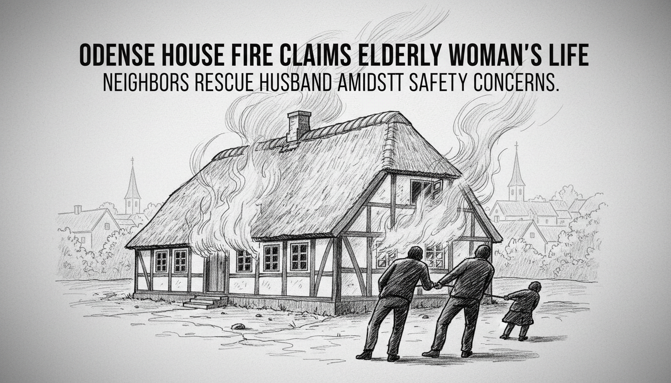 Elderly Woman Dies in Odense House Fire as Neighbors Rescue Husband