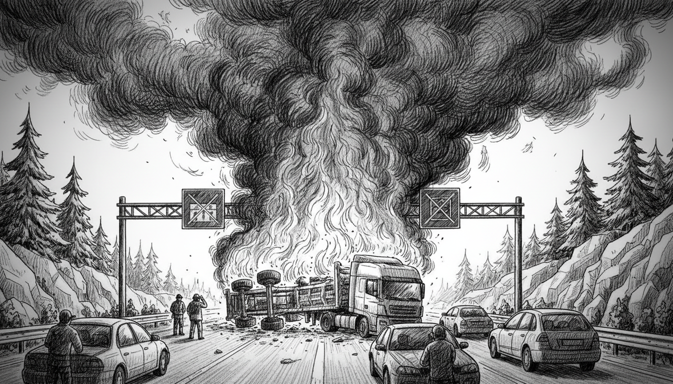 Sweden E20 Highway Shut: Truck Fire Halts Traffic