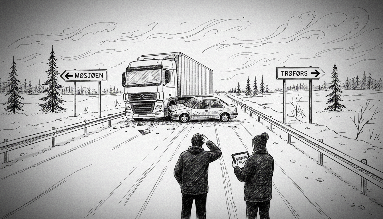 Norwegian Man Dies in E6 Highway Collision Near Mosjøen