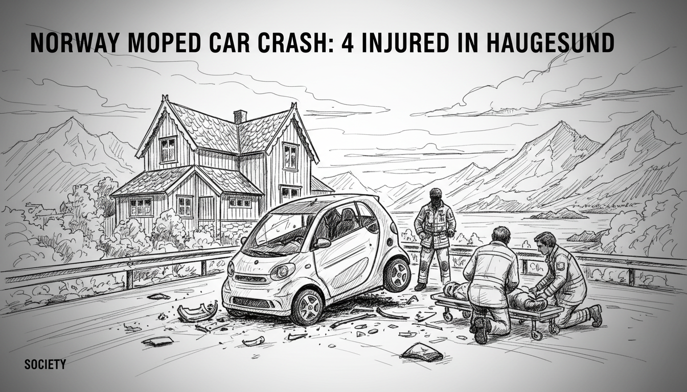 Norway Moped Car Crash: 4 Injured in Haugesund