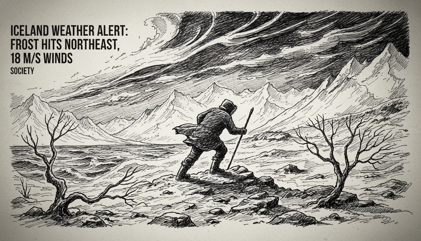 Iceland Weather Alert: Frost Hits Northeast, 18 m/s Winds Forecast