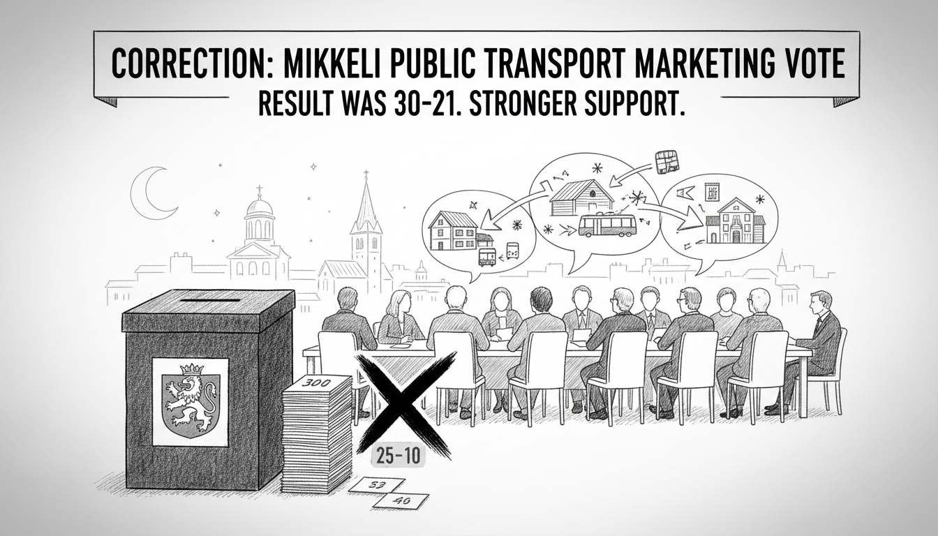 Correction: Public Transport Marketing Vote Result Was 30-21
